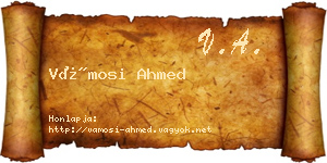 Vámosi Ahmed névjegykártya